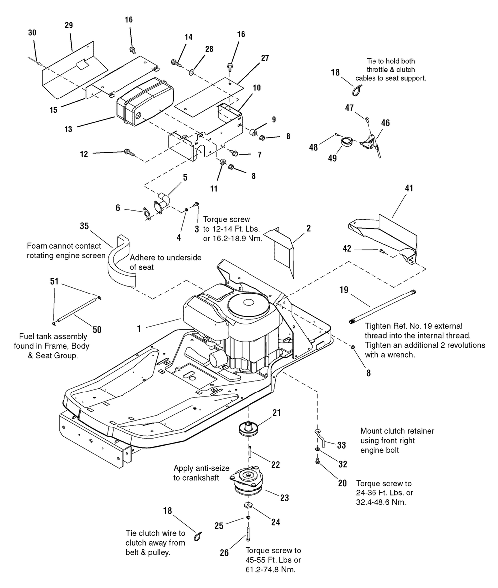 Engine Group - 21hp Briggs And Stratton (7501406_7500876) Diagram and Parts List for 107289860-7800513,ZTS6000 2009 Briggs and Stratton Lawn Tractor Accessories